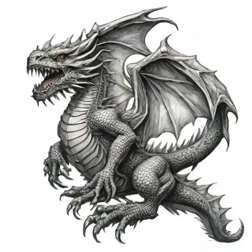 Fantasy Full Body Dragon Flying Up