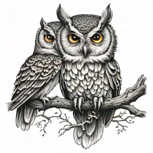 Owl Tattoos With Olcay Serhat Names In Them
