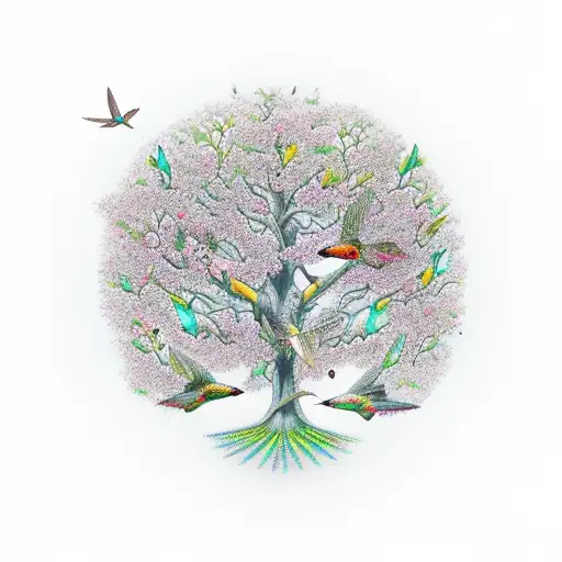 Tree Of Life With Hummingbirds