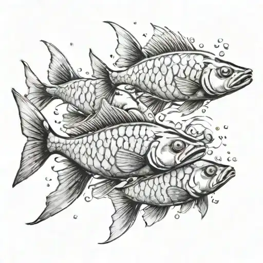 Three Fish Swimming Gracefully