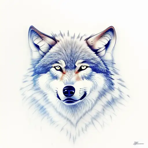 Wolf With Blue Eyes