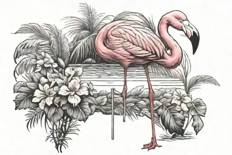 Flamingo Standing On One Leg