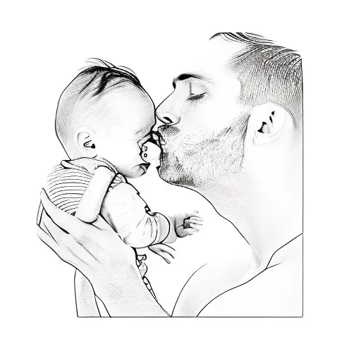 A Man Kissing His Baby