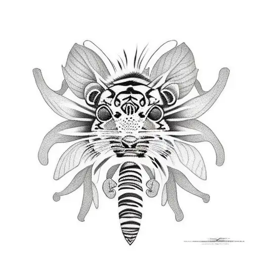 Tiger Lilly With Leaf Cutter Bee