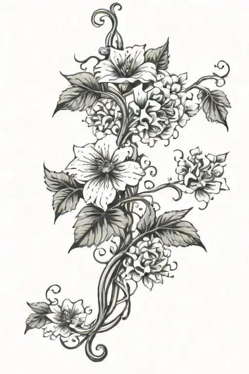 Vine With Flowers Wrapping Around Arm