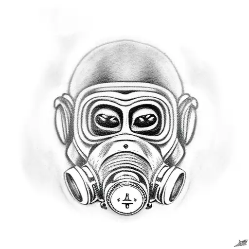 Gorilla With Gas Mask On