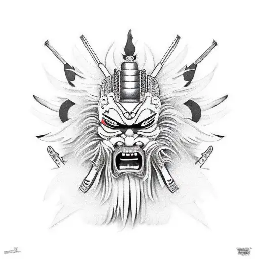 Samurai With Big Feathers