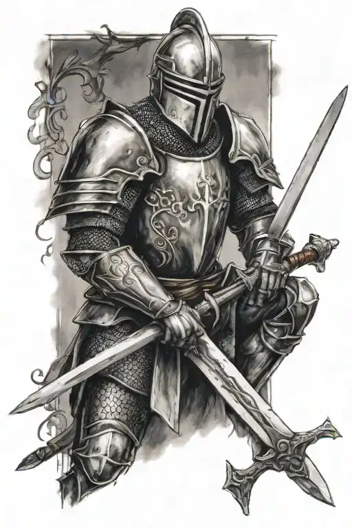Knight Holding A Sword