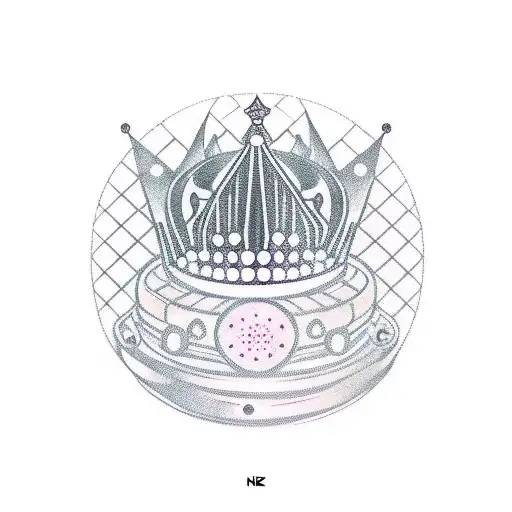 A Dj Turntable With Hardstyle Soundwaves And A Crown On Top