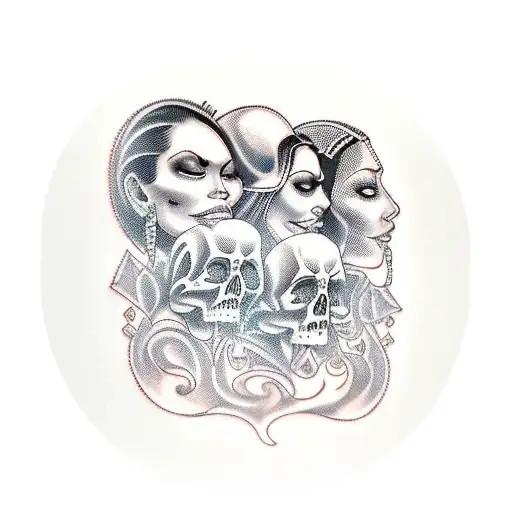 Chicano Style With 3 Women Hear No Evil See No Evil Speak No Evil
