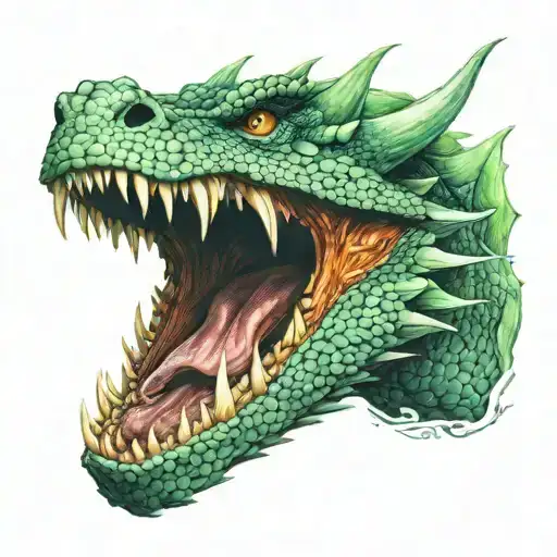 Pthalo Green Dragon Breathing Fire