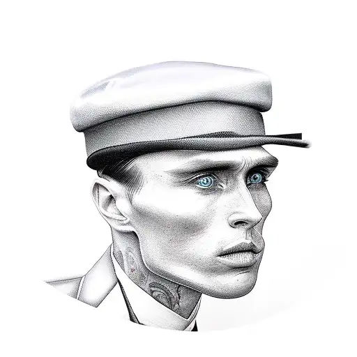 Tommy Shelby From Peaky Blinders Portrait With His Hat And Sigarette
