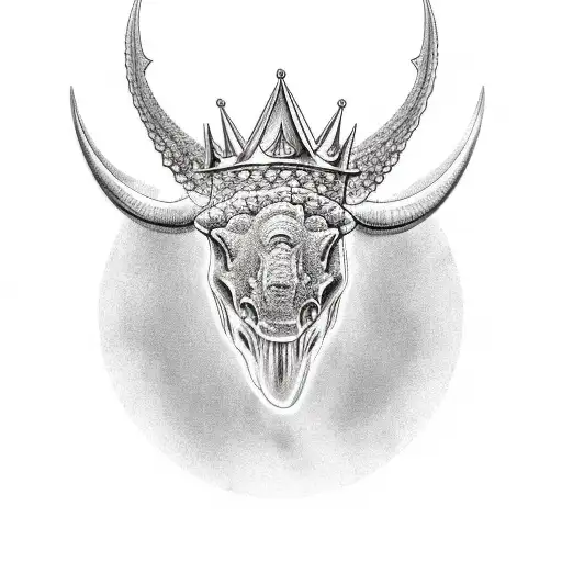 Triceratops With A Golden Crown