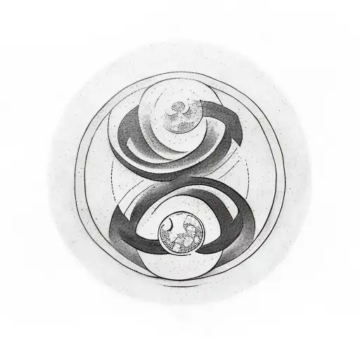 A Teacher Practicing Martial Arts In Front Of A Yin Yang Symbol