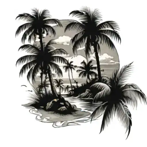 Ocean With Palm Trees