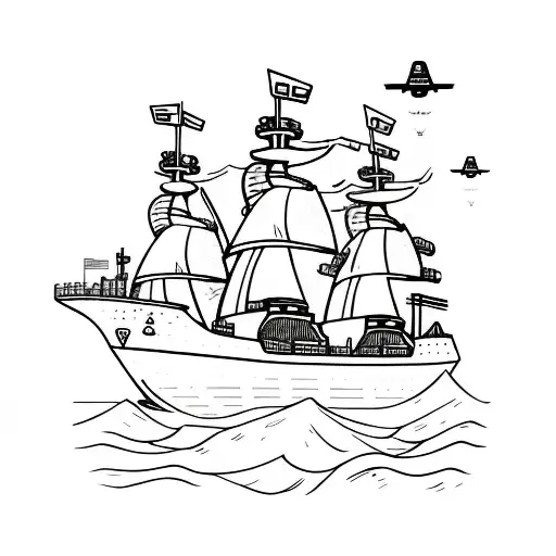 Ufo Abducting A Ship At Anchor Breaking The Ship In Half