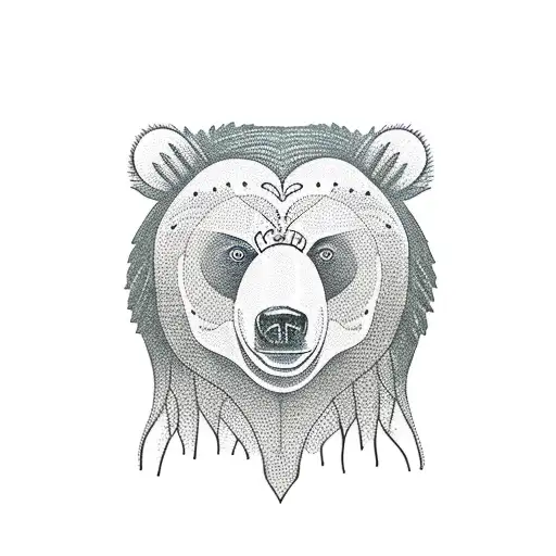 Bear In Nature With Trees