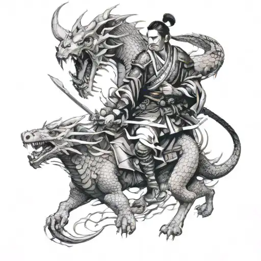 Samurai And Dragon