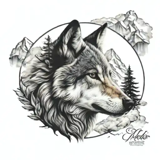 Wolf And Mountains