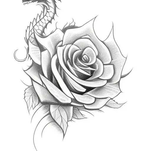 Dragon With Roses