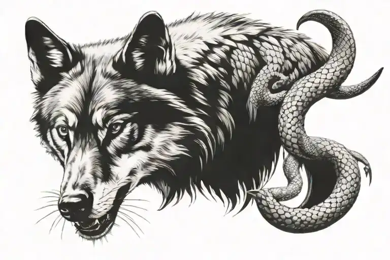 Wolf And Snake
