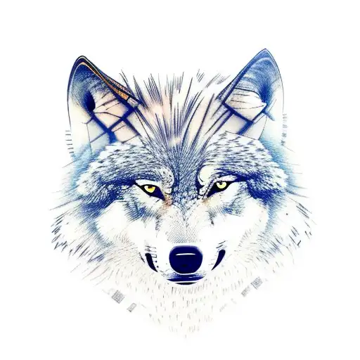 Wolf With Forest With Viking