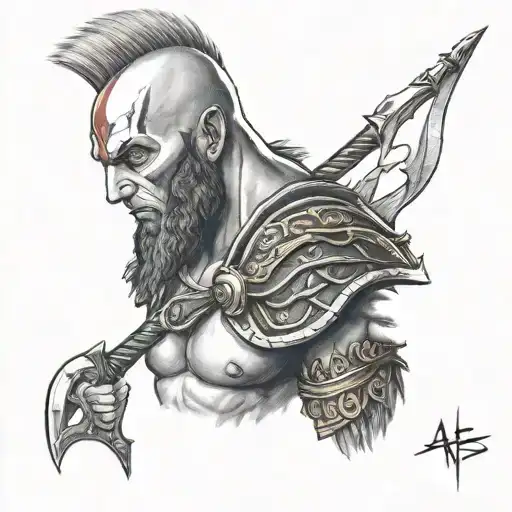 Ares God Of War Portrait Shoulder