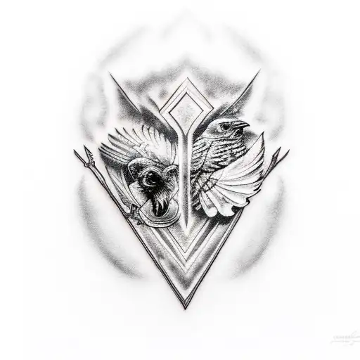 Lady Of Blind Justice Inside A Raven