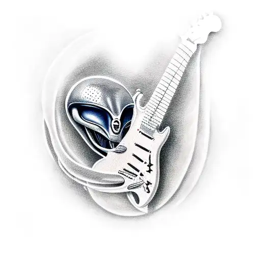 Alien Playing Fender Guitar