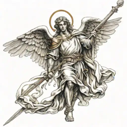 Guardian Angel Holding A Sword