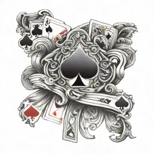 Create A Tattoo Of A Poker Hand Winning With Your Kids' Names As The Card Values