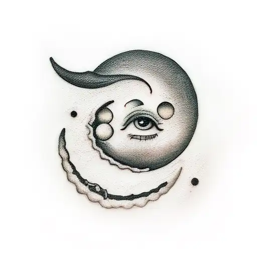 Crescent Moon Smiling At Little Girl