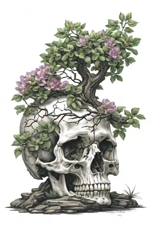 Bonsai Growing Out Of Skull
