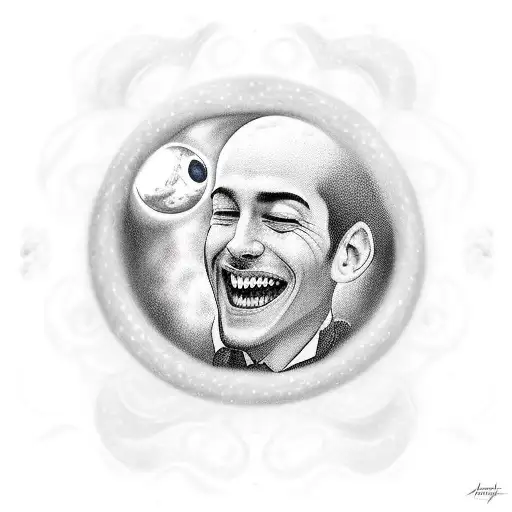 Man In Moon Smiling At Little Girl