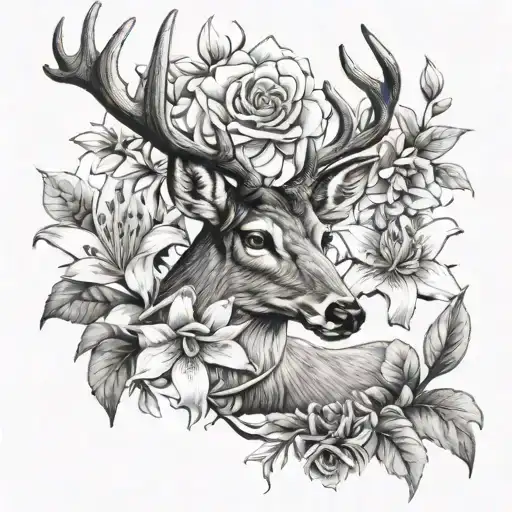 Deer And Lilies
