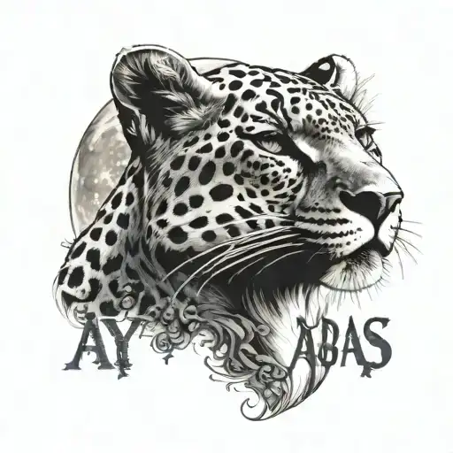 The Word 'Aybars' With Moon And Leopards