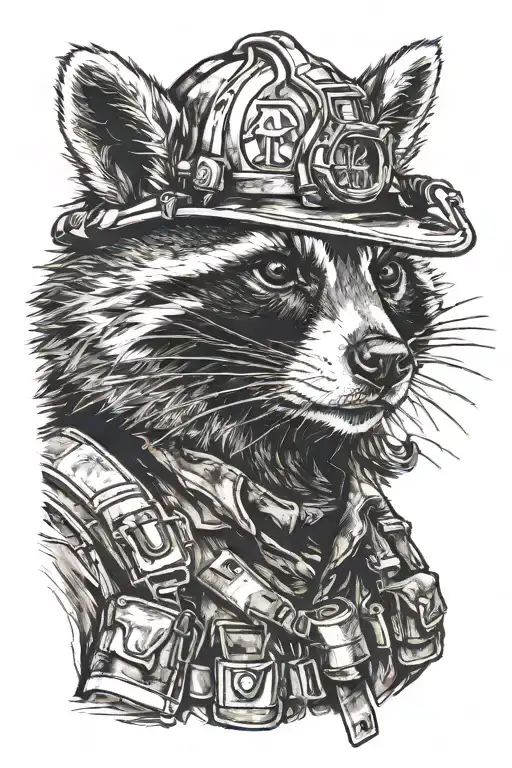 Firefighter Raccoon