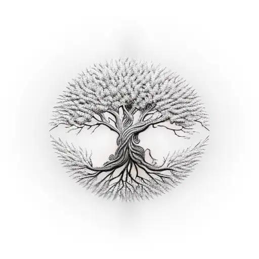 Tree Of Life Half On Fire