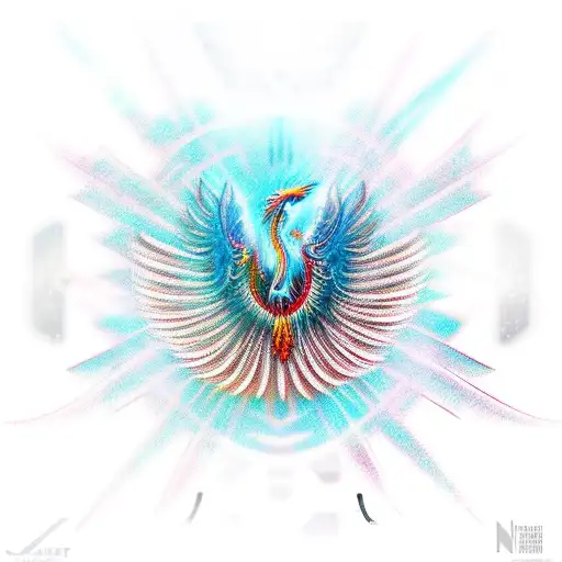 Futuristic Cyberpunk Mechanical Feather Phoenix
