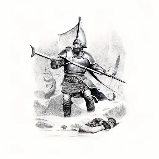 Viking And Roman Soldiers Clashing With Mythology