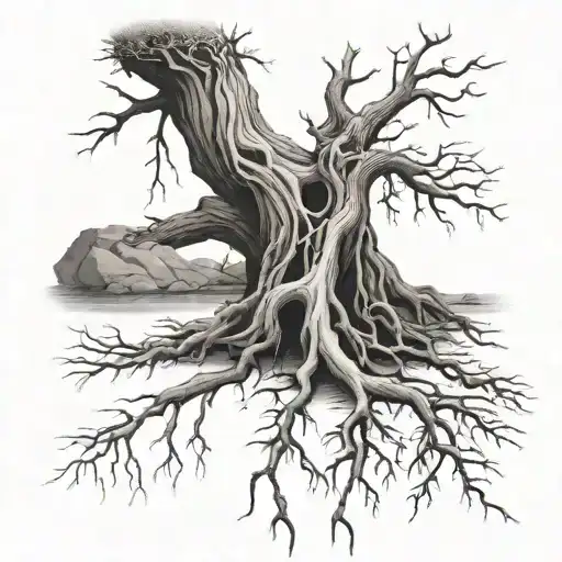 Dry Tree With Roots