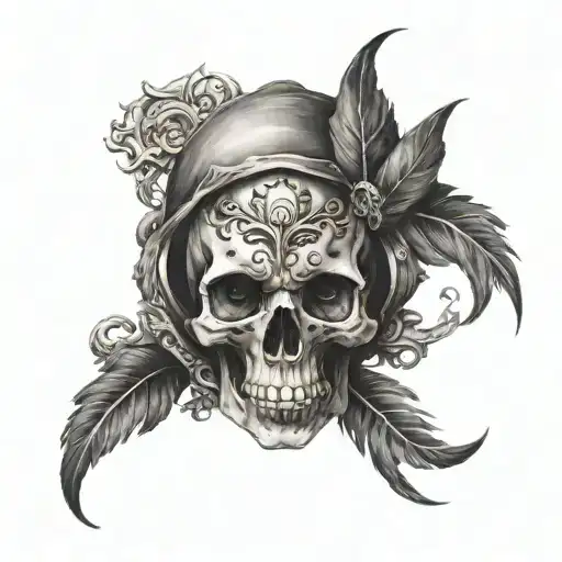 Skull And An Eye Of Orus