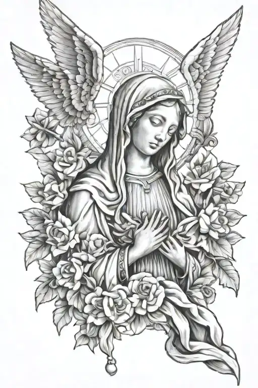 Virgin Mary With Saint Michael