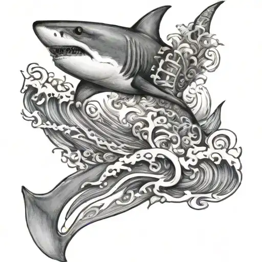 Surfing Shark Polynesian