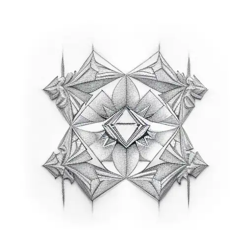 Two Tiangles In A Shape Of A Diamond