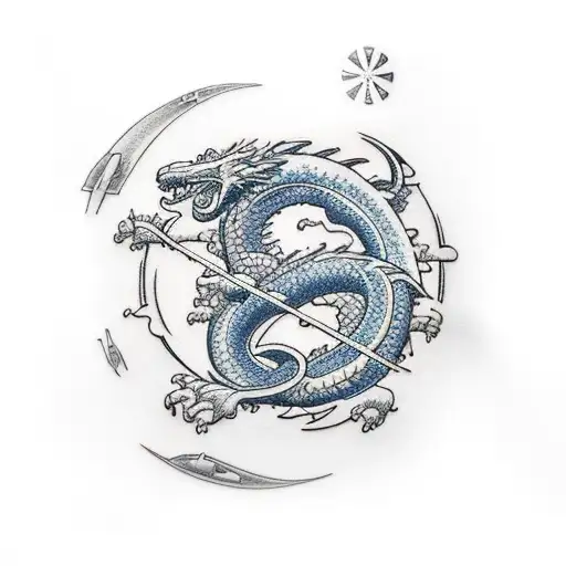 Aerospace Themed Sleeve With Dragon