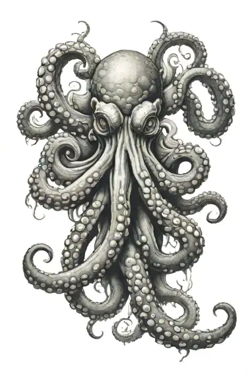 Octopus Holding A Dagger