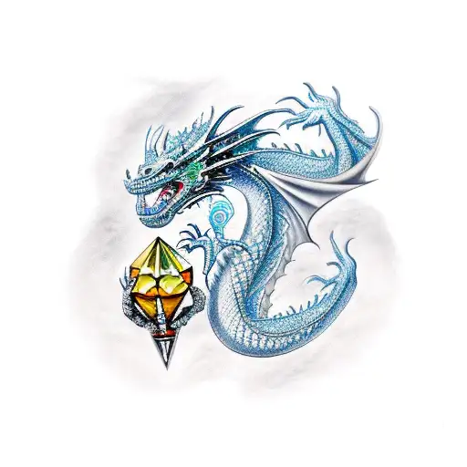 Dragon With Gems