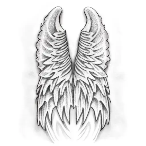Angel Wings One Dark And One White