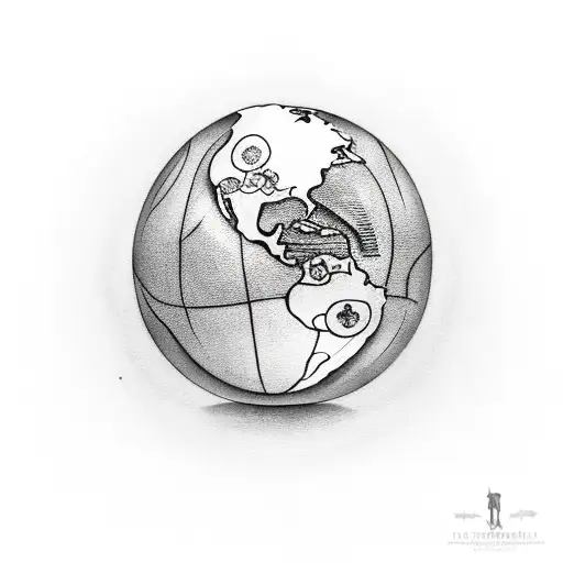 2 Children Holding Hands And Sit On Globe